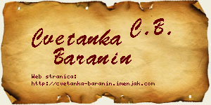 Cvetanka Baranin vizit kartica